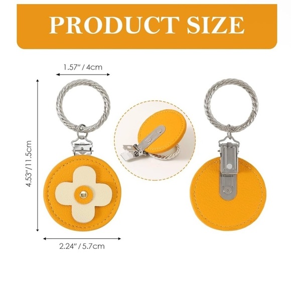 Yellow and Cream Flower Hat Clip Keychain - Picture 5 of 7
